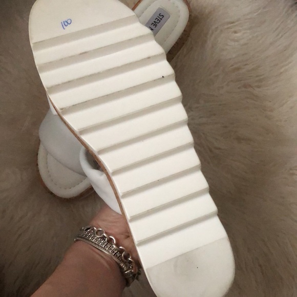 Steve Madden Defuse Leather Wedge Slide Sandals - Picture 6 of 8